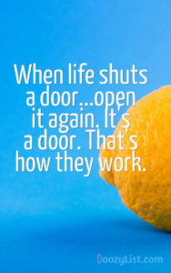When life shuts a door...open it again. It's a door. That's how they work.